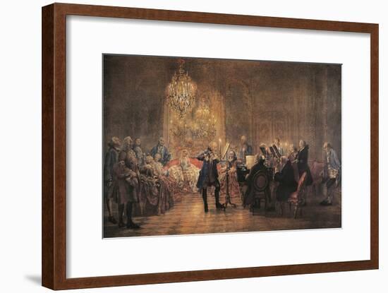 The Flute Concert, 1852-Adolph Friedrich Erdmann von Menzel-Framed Premium Giclee Print