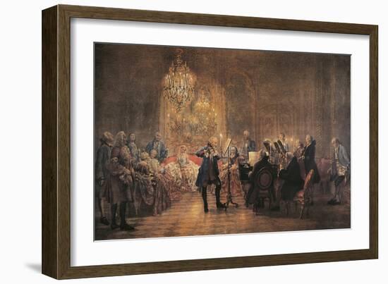 The Flute Concert, 1852-Adolph Friedrich Erdmann von Menzel-Framed Giclee Print