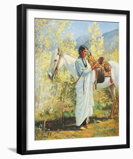 The Flute Player-Bert Phillips-Framed Art Print