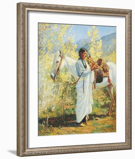 The Flute Player-Bert Phillips-Framed Art Print