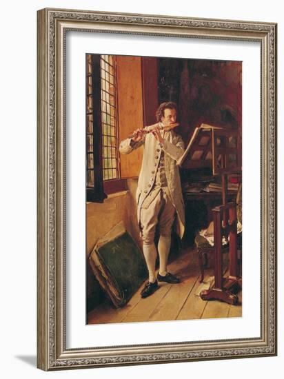 The Flute Player-Jean-Louis Ernest Meissonier-Framed Giclee Print