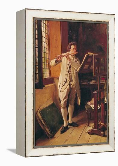 The Flute Player-Jean-Louis Ernest Meissonier-Framed Premier Image Canvas