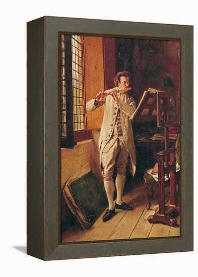 The Flute Player-Jean-Louis Ernest Meissonier-Framed Premier Image Canvas