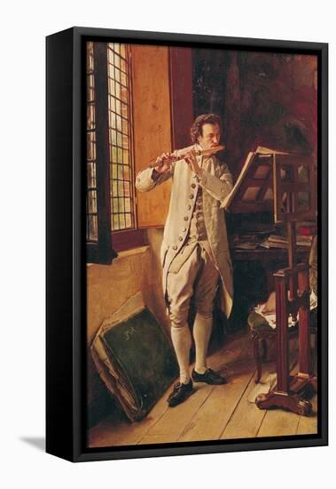 The Flute Player-Jean-Louis Ernest Meissonier-Framed Premier Image Canvas