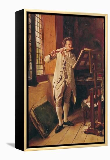 The Flute Player-Jean-Louis Ernest Meissonier-Framed Premier Image Canvas