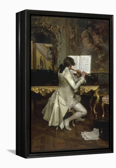 The Flute Player-Charles Bargue-Framed Premier Image Canvas