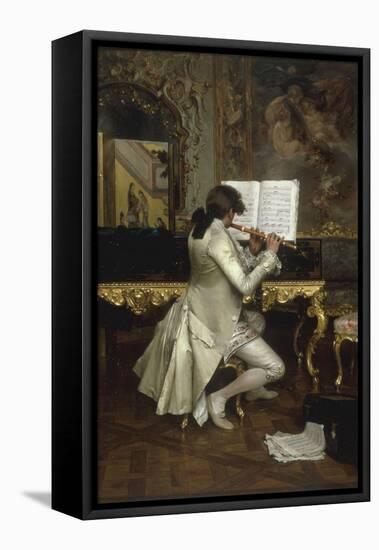 The Flute Player-Charles Bargue-Framed Premier Image Canvas