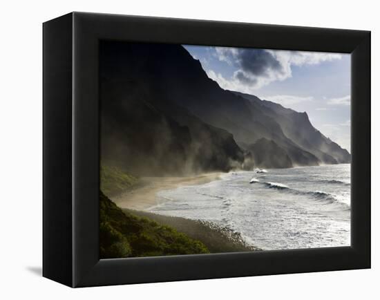 The Fluted Ridges of the Na Pali Coast on the North Shore of Kauai, Hawaii No.2-Sergio Ballivian-Framed Premier Image Canvas