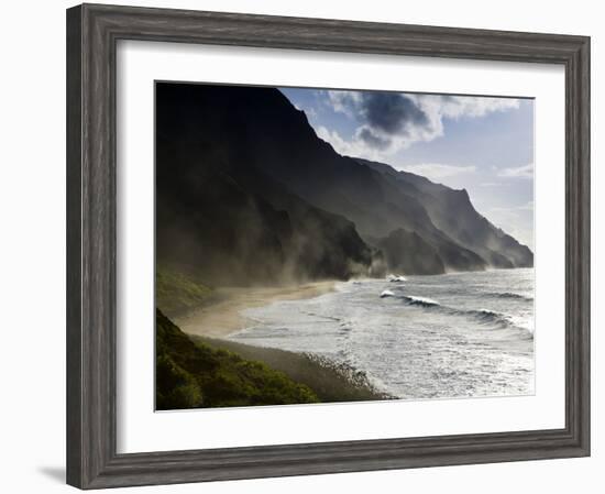 The Fluted Ridges of the Na Pali Coast on the North Shore of Kauai, Hawaii No.2-Sergio Ballivian-Framed Photographic Print