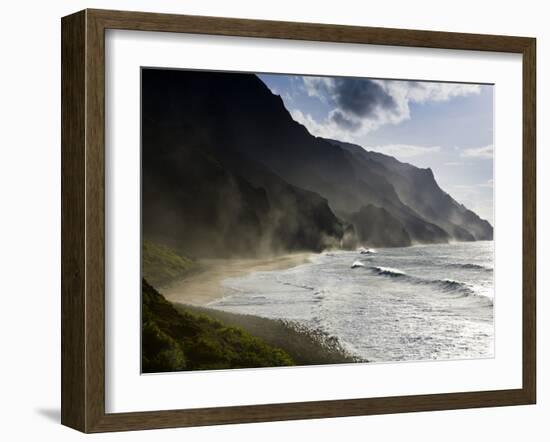 The Fluted Ridges of the Na Pali Coast on the North Shore of Kauai, Hawaii No.2-Sergio Ballivian-Framed Photographic Print