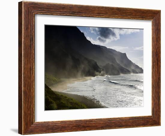 The Fluted Ridges of the Na Pali Coast on the North Shore of Kauai, Hawaii No.2-Sergio Ballivian-Framed Photographic Print