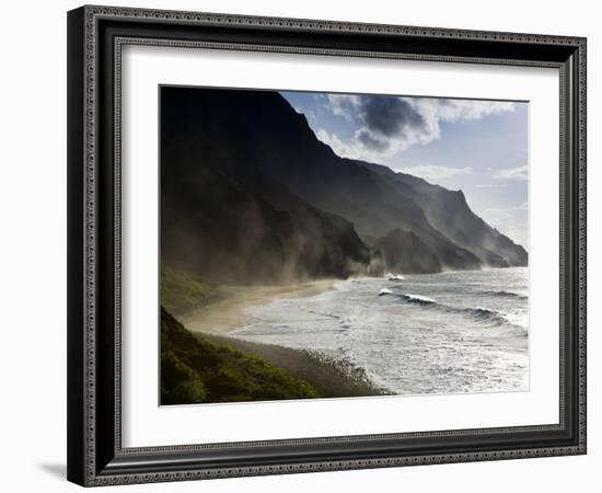 The Fluted Ridges of the Na Pali Coast on the North Shore of Kauai, Hawaii No.2-Sergio Ballivian-Framed Photographic Print