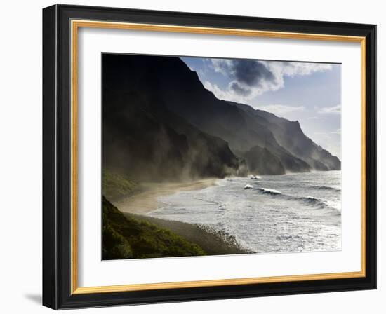 The Fluted Ridges of the Na Pali Coast on the North Shore of Kauai, Hawaii No.2-Sergio Ballivian-Framed Photographic Print