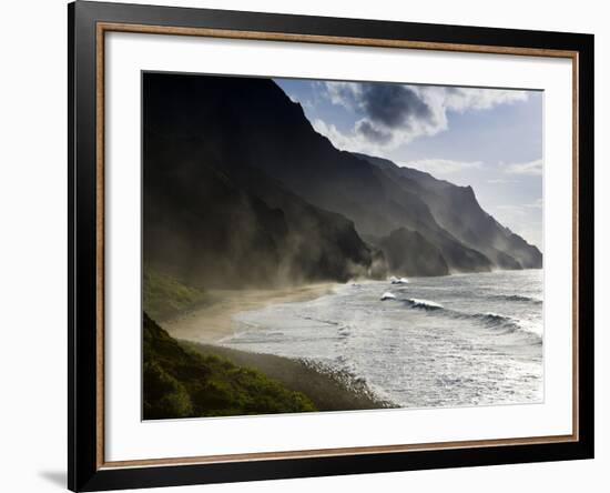 The Fluted Ridges of the Na Pali Coast on the North Shore of Kauai, Hawaii No.2-Sergio Ballivian-Framed Photographic Print