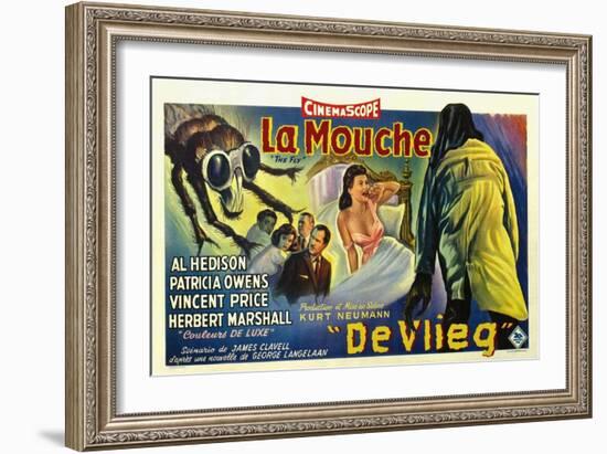 The Fly, Belgian Movie Poster, 1958-null-Framed Art Print