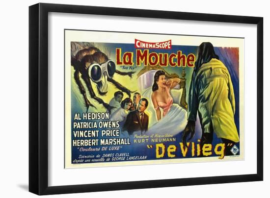 The Fly, Belgian Movie Poster, 1958-null-Framed Art Print