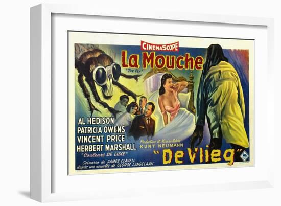 The Fly, Belgian Movie Poster, 1958-null-Framed Art Print