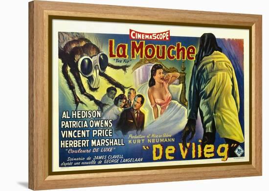 The Fly, Belgian Movie Poster, 1958-null-Framed Stretched Canvas