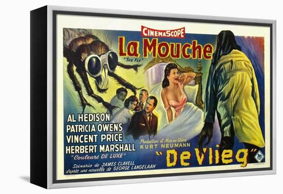 The Fly, Belgian Movie Poster, 1958-null-Framed Stretched Canvas