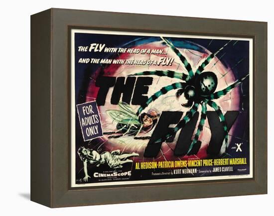 The Fly, UK Movie Poster, 1958-null-Framed Stretched Canvas