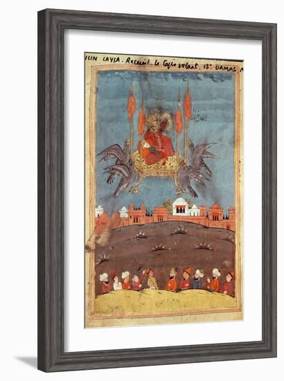 The Flying Carpet, from the Poem 'Layla and Majnun' by Nizami-null-Framed Giclee Print