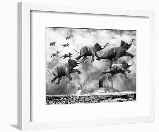 The Flying Elephants-null-Framed Art Print