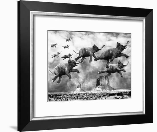 The Flying Elephants-null-Framed Art Print