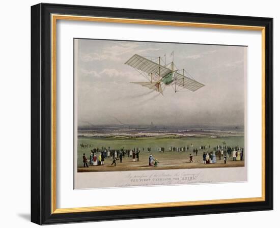 The Flying Machine, the "Ariel," from Designs Prepared by W.S. Henson in 1842-null-Framed Giclee Print