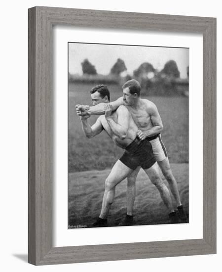 The Flying Mare Outside, Wrestling Display, Aldershot, Hampshire, 1896-Gregory & Co-Framed Giclee Print