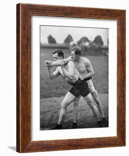 The Flying Mare Outside, Wrestling Display, Aldershot, Hampshire, 1896-Gregory & Co-Framed Giclee Print