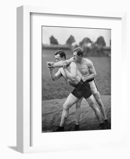 The Flying Mare Outside, Wrestling Display, Aldershot, Hampshire, 1896-Gregory & Co-Framed Giclee Print