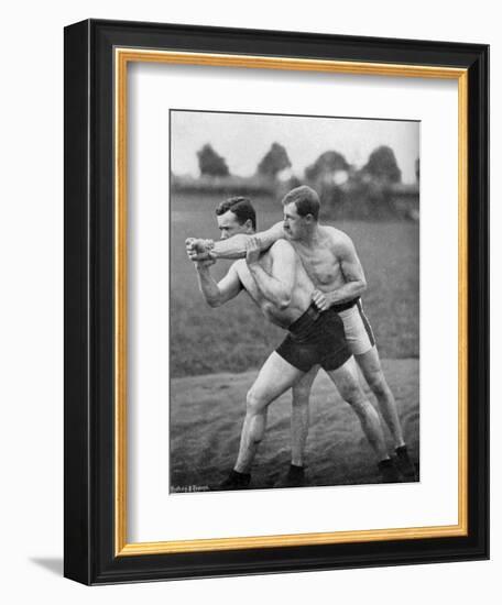 The Flying Mare Outside, Wrestling Display, Aldershot, Hampshire, 1896-Gregory & Co-Framed Giclee Print