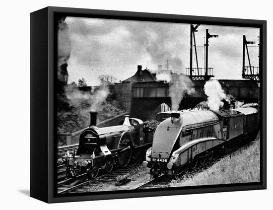 The Flying Scotsman of 1888 and 1938 at Sevenage-null-Framed Premier Image Canvas