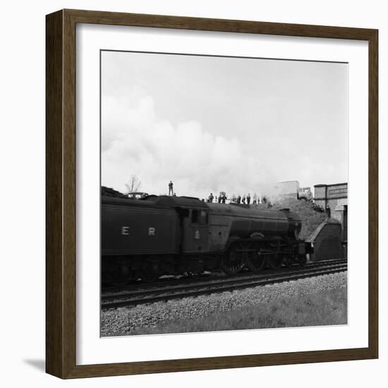 The Flying Scotsman Passing under a Bridge at Speed, Near Selby, North Yorkshire, 1968-Michael Walters-Framed Photographic Print