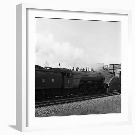 The Flying Scotsman Passing under a Bridge at Speed, Near Selby, North Yorkshire, 1968-Michael Walters-Framed Photographic Print