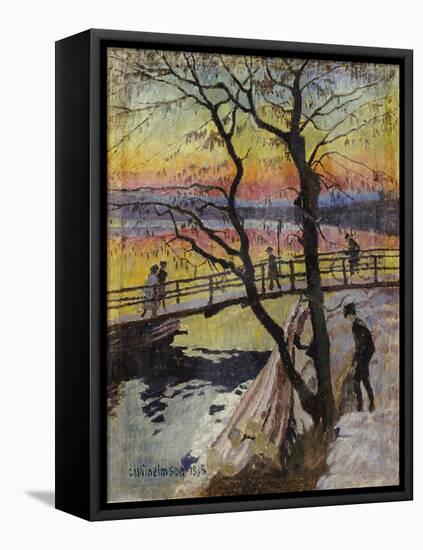 The Footbridge, Lidingobron. 1918-Carl Wilhelmson-Framed Premier Image Canvas