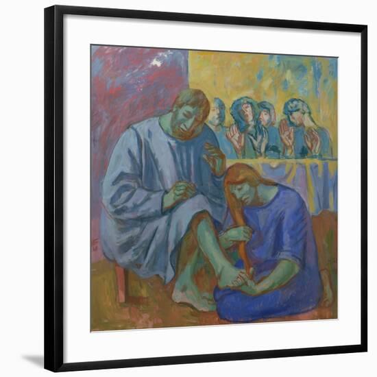 The Footwashing, 1990-Hans Feibusch-Framed Premium Giclee Print