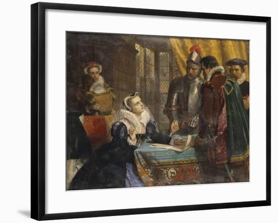 The Forced Abdication of Mary, Queen of Scots (1542- 1587), at Lochleven Castle, 25th July 1567-Charles Lucy-Framed Giclee Print