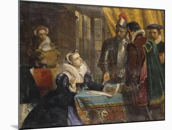 The Forced Abdication of Mary, Queen of Scots (1542- 1587), at Lochleven Castle, 25th July 1567-Charles Lucy-Mounted Giclee Print