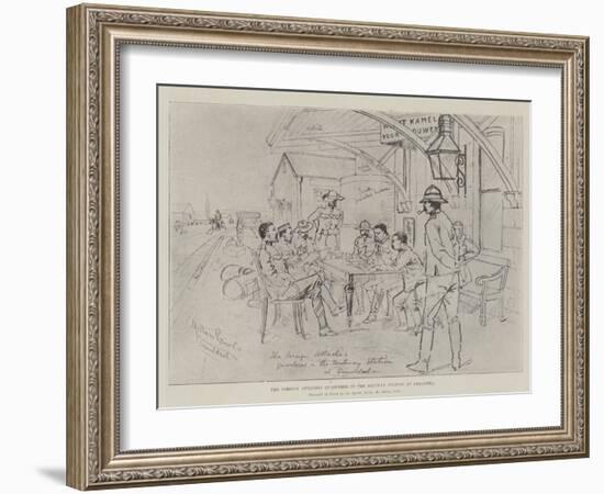 The Foreign Attaches Quartered in the Railway Station at Smaldeel-Melton Prior-Framed Giclee Print