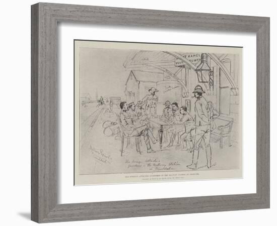 The Foreign Attaches Quartered in the Railway Station at Smaldeel-Melton Prior-Framed Giclee Print