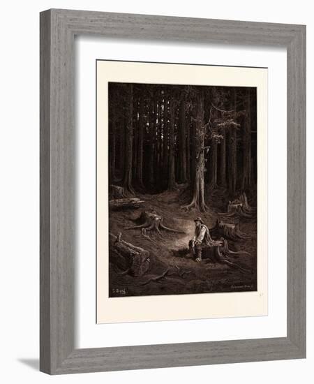 The Forest and the Woodman-Gustave Dore-Framed Giclee Print