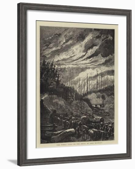 The Forest Fires on the Shore of Lake Michigan-Charles Auguste Loye-Framed Giclee Print