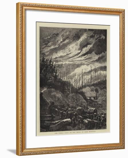 The Forest Fires on the Shore of Lake Michigan-Charles Auguste Loye-Framed Giclee Print
