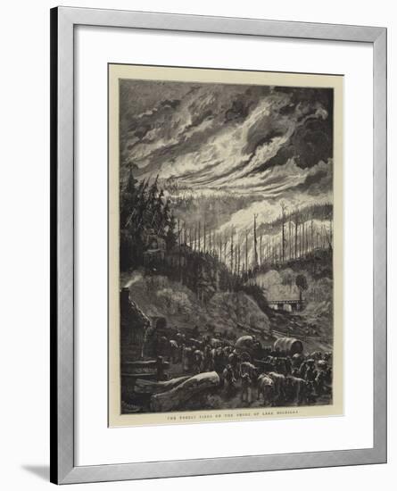 The Forest Fires on the Shore of Lake Michigan-Charles Auguste Loye-Framed Giclee Print