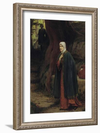 The Forest Tryst-Edmund Blair Leighton-Framed Art Print