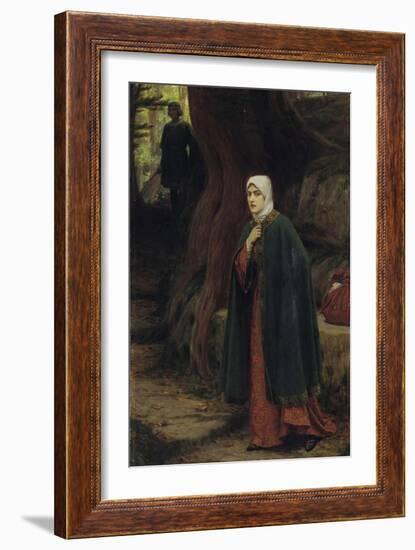 The Forest Tryst-Edmund Blair Leighton-Framed Art Print