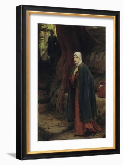 The Forest Tryst-Edmund Blair Leighton-Framed Art Print