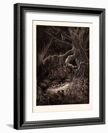 The Forests on the Banks of the Mississippi-Gustave Dore-Framed Giclee Print