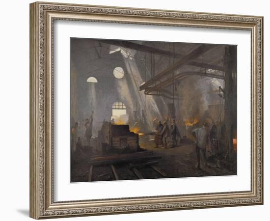 The forge, 1893. Oil on canvas 72 x 90 cm R. F. 891.-Fernand Cormon-Framed Giclee Print